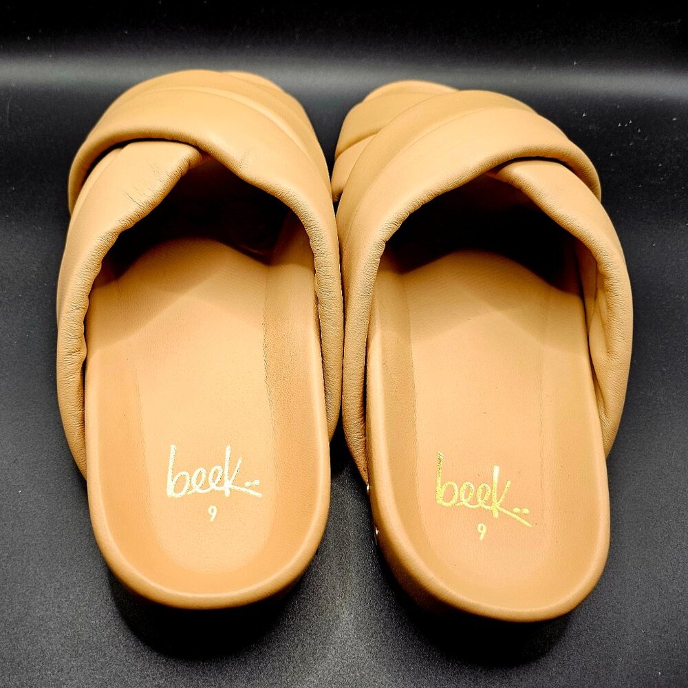 BEEK Merlin Leather Slides, Women’s Size 9, Color Beach,  Brand New in Box - Picture 5 of 6